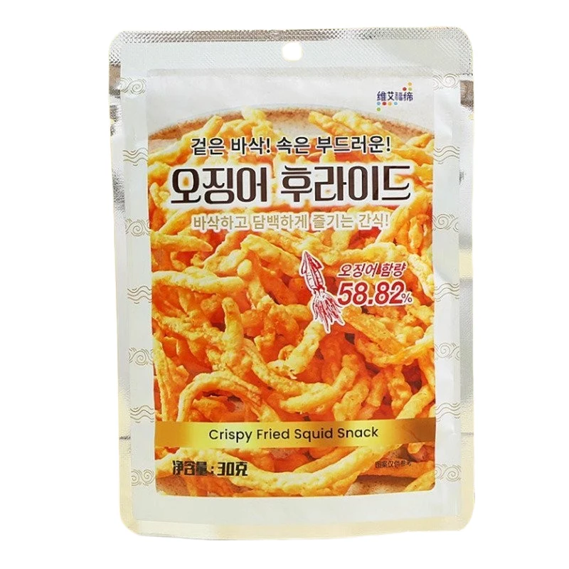 [Self-operated] China Wei Ai Fu Di Fried Squid Shreds Original Flavor 30g Crispy Fried Fish Small Package Snacks