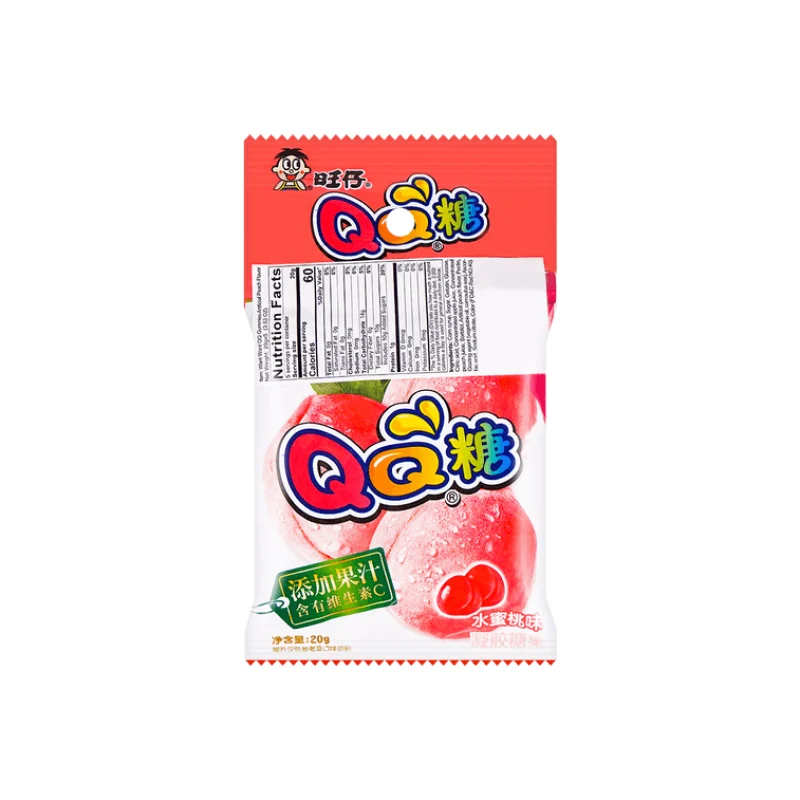 【Self-operated】China Want Want Want QQ Candy Peach Flavor 20g Small Package Gummy Candy Fruit Juice Gummy Candy Kindergarten Children's Festival Candy Sharing Snacks