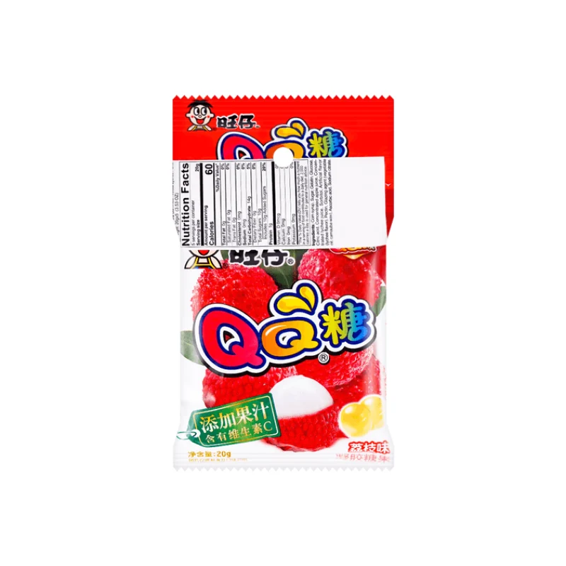 【Self-operated】China Want Want Want QQ Candy Lychee Flavor 20g Small Package Gummy Candy Fruit Juice Gummy Candy Kindergarten Children's Festival Candy Sharing Snacks