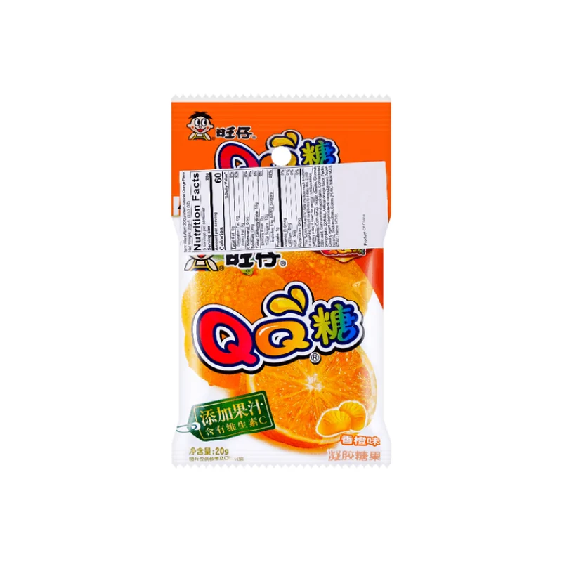 【Self-operated】China Want Want Want QQ Candy Orange Flavor 20g Small Package Gummy Candy Fruit Juice Gummy Candy Kindergarten Children's Festival Candy Sharing Snacks