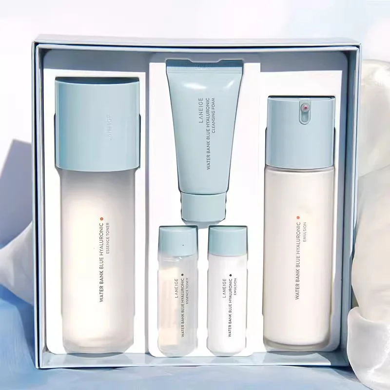 [Self-operated] South Korea LANEIGE Laneige New Water Cool Little Blue Shield Special Moisturizing Skin Care Set Toner 160ml + Lotion 120ml Free Toner 25ml + Lotion 25ml + Cleanser 30g Toner Lotion Set Hydrating Refreshing Moisturizing Moisturizing Repair