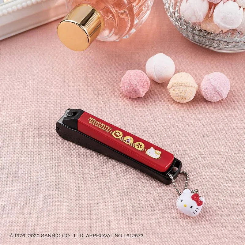 [Self-operated] Japanese KAI Hello Kitty Nail Clipper with Pendant 1 Pack Japanese Style Red Style S Size