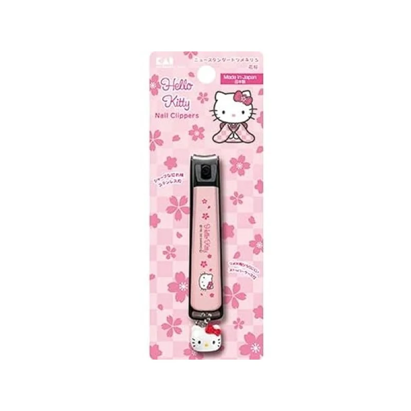 [Self-operated] Japanese KAI Hello Kitty Nail Clipper with Pendant 1 Pack Hello Kitty Pink Sakura S Size