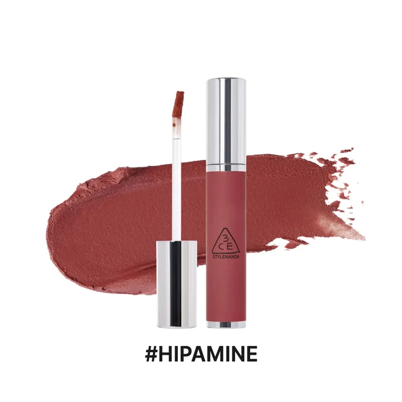 [Self-operated] South Korea 3CE Sanxi Jade Matte Lip Mud Red Brown #Hipamine Rust Brown 4g Lip Mud Matte Matte Lip Gloss Lipstick Moisturizing and Long-lasting