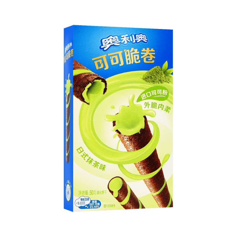 [Self-operated] Chinese Oreo Cocoa Crispy Rolls Japanese Matcha Flavor 50g Wafer Biscuit Egg Rolls Portable Casual Office Snacks Snacks
