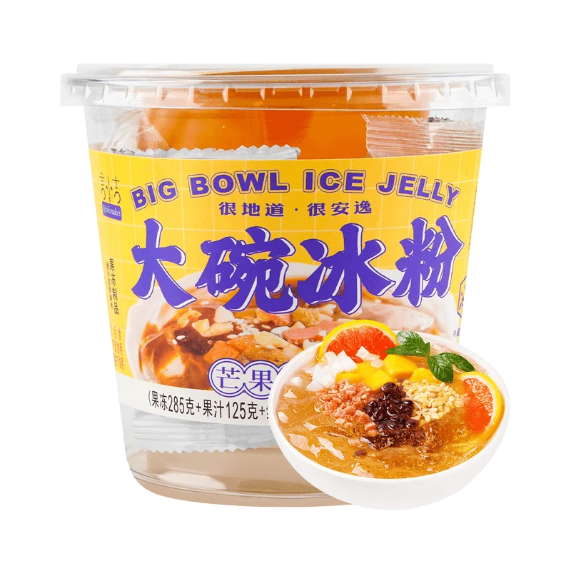 [Self-operated] Chinese Yan Xiaoji large bowl of ice powder mango and passion fruit 450g ready-to-eat ice powder no-cook jelly internet celebrity snack summer dessert cold cake snack jelly