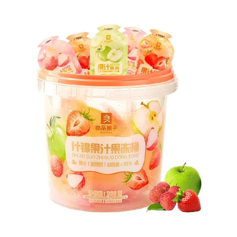 [Self-operated] China BESTORE BESTORE Assorted Juice Jelly Bucket 360g Konjac Juice Jelly Children's Snacks and Snacks