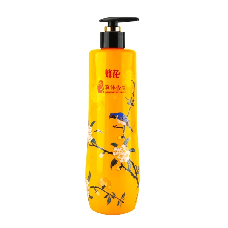 [Self-operated] China Shanghai Bee Flower Sandalwood Liquid Soap 500g Essential Oil Moisturizing Shower Gel Hand Sanitizer Hydrating and Clear Efficient Moisturizing Long-lasting Fragrance Mild