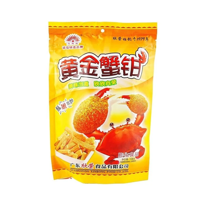 [Self-operated] China Xinrong Golden Crab Claws Crispy Crab Flavor Sticks 108g Childhood Memories Nostalgia Crisps Potato Chips Puffed Snacks