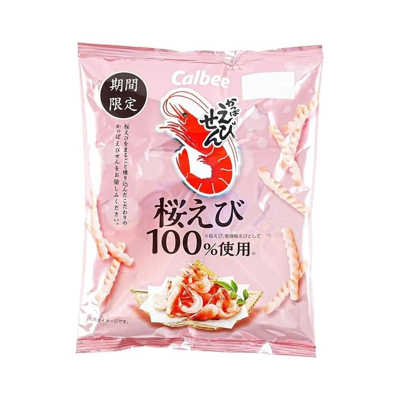 [Self-operated] Japanese Calbee Cherry Blossom Season Limited Cherry Blossom Flavor Shrimp Crackers 50g Puffed Food Snacks Childhood Taste