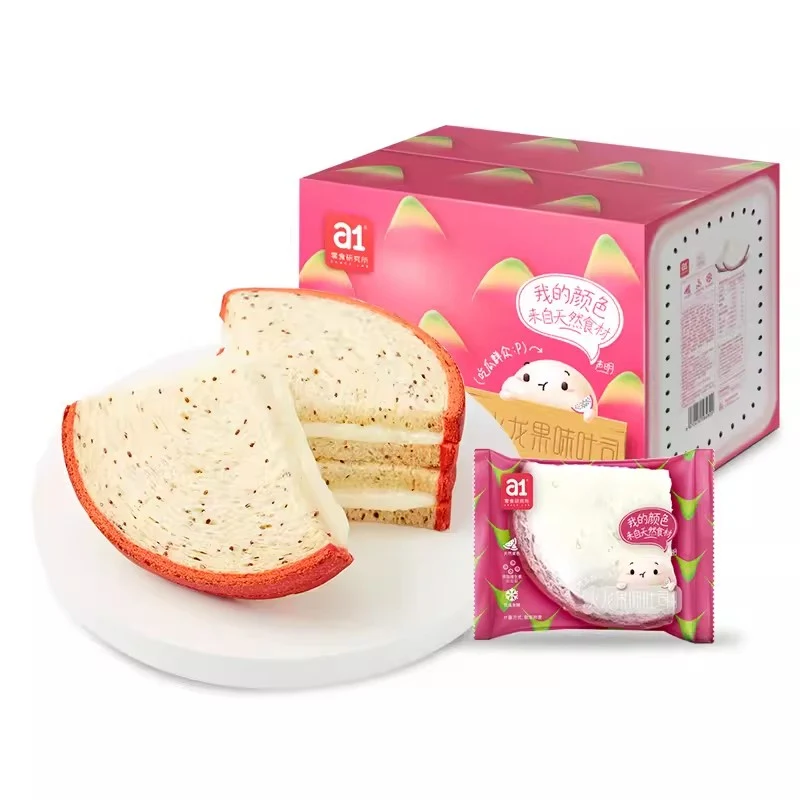 [Self-operated] China A1 Snack Research Institute Dragon Fruit Stuffed Toast 1 bag nutritious breakfast snack casual snack snack