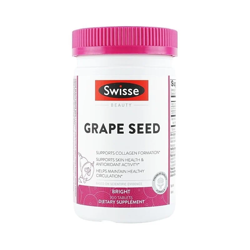 [Self-operated] Australian SWISSE Grape Seed Extract Tablets 300 tablets contain proanthocyanidins OPC and vitamin C, combined with collagen, to cool down white skin and add nicotinamide to lighten the skin and remove yellowing.