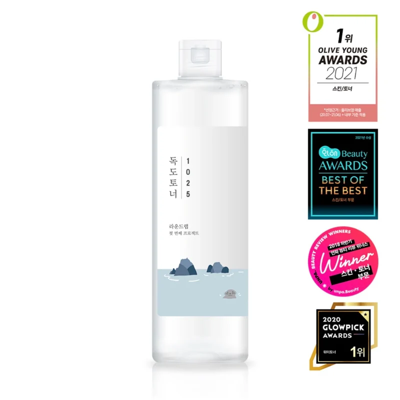 [Self-operated] South Korea ROUND LAB Rouenlai 1025 Dokdo Toner 500ml Hydrating, moisturizing and refreshing suitable for wet compress