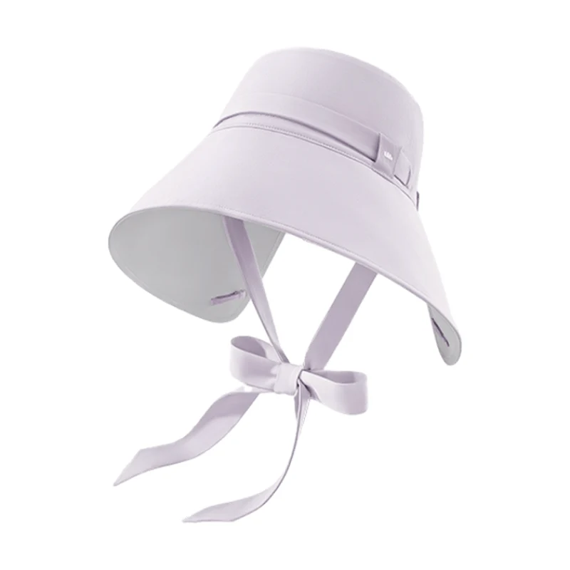 [Self-operated] China Beneunder banana dome series women's outdoor sun protection fisherman hat cream purple one size Xianli fairy sun protection hat