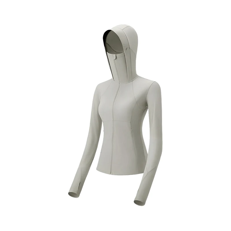 [Self-operated] Chinese Beneunder women's cool sun protection clothing sun protection clothing sports tops slim UPF50+ cold tea gray 165/88A L size 1 piece anti-UV ice silk sun protection clothing breathable and light sun protection clothing