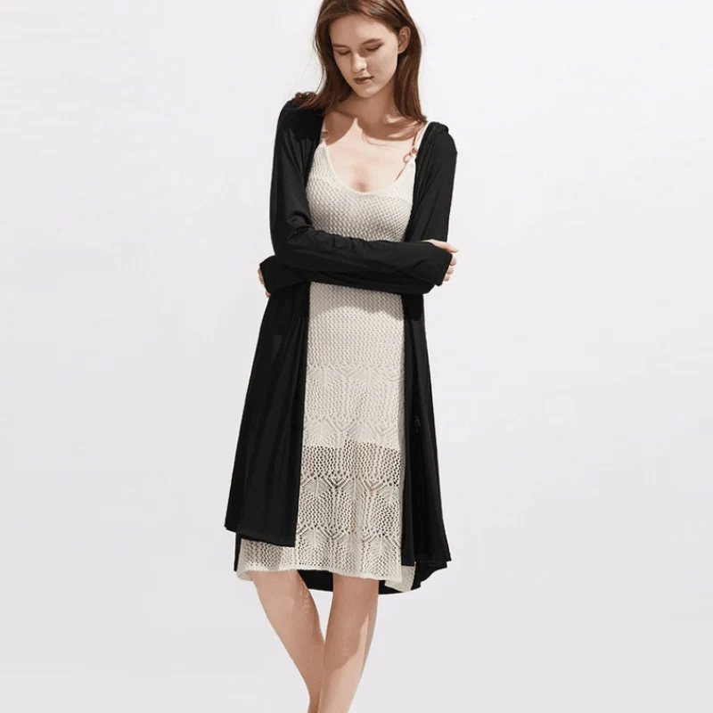 [Self-operated] China Beneunder Biao Xia Ice Touch Series Cloud Robe Sun Protection Clothing Sun Protection Clothing Long Cloud Carbon Black 160/84A One Size Anti-UV Ice Silk Sun Protection Shirt Breathable and Lightweight Sun Protection Clothing