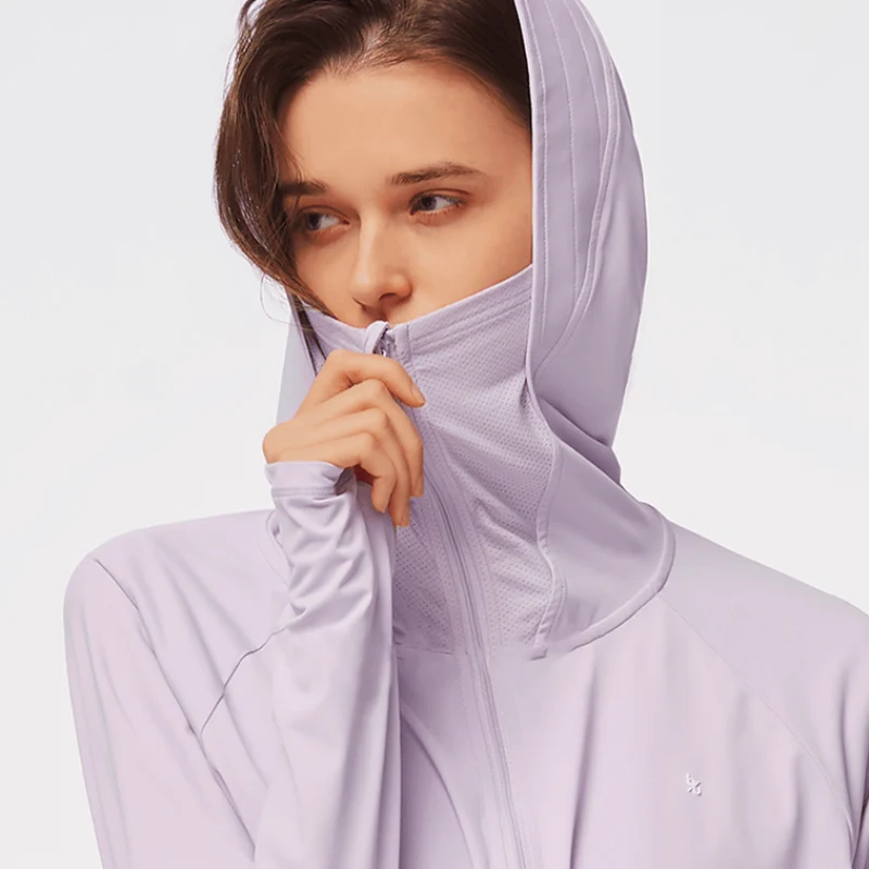 [Self-operated] Chinese Beneunder classic ice thin series shawl sun protection clothing, cold breathable skin clothing, one-size-fits-all haze purple 1-piece anti-UV ice silk sun protection shirt, breathable and light sun protection clothing