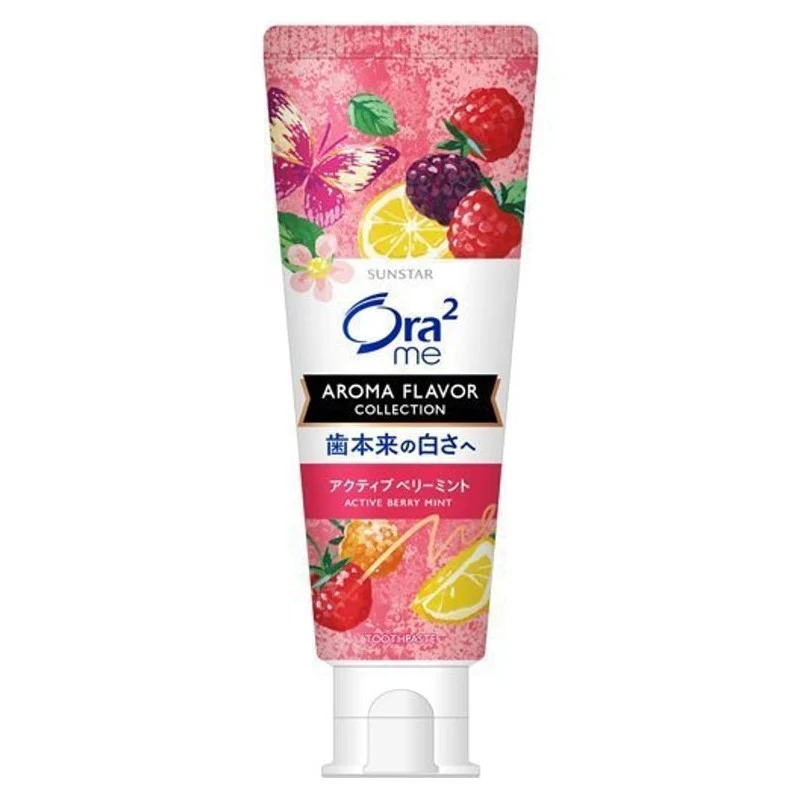 [Self-operated] Japan's SUNSTAR Ora2 Haole Teeth Whitening Pure Color Toothpaste Berry Mint Flavor 130g Removes odor, smoke stains, prevents tooth decay, whitens, freshens breath, and resists sensitivity