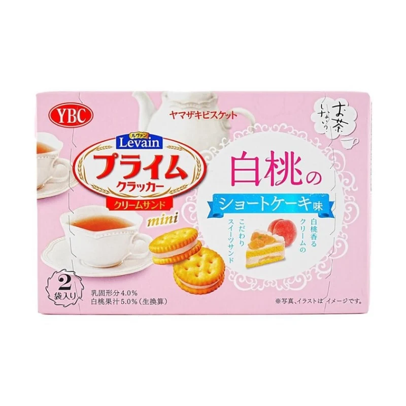 [Self-operated] Japan YBC Yamazaki White Peach Cream Cake Flavored Sandwich Cookies 56g Breakfast Food Snacks Casual Office Snacks