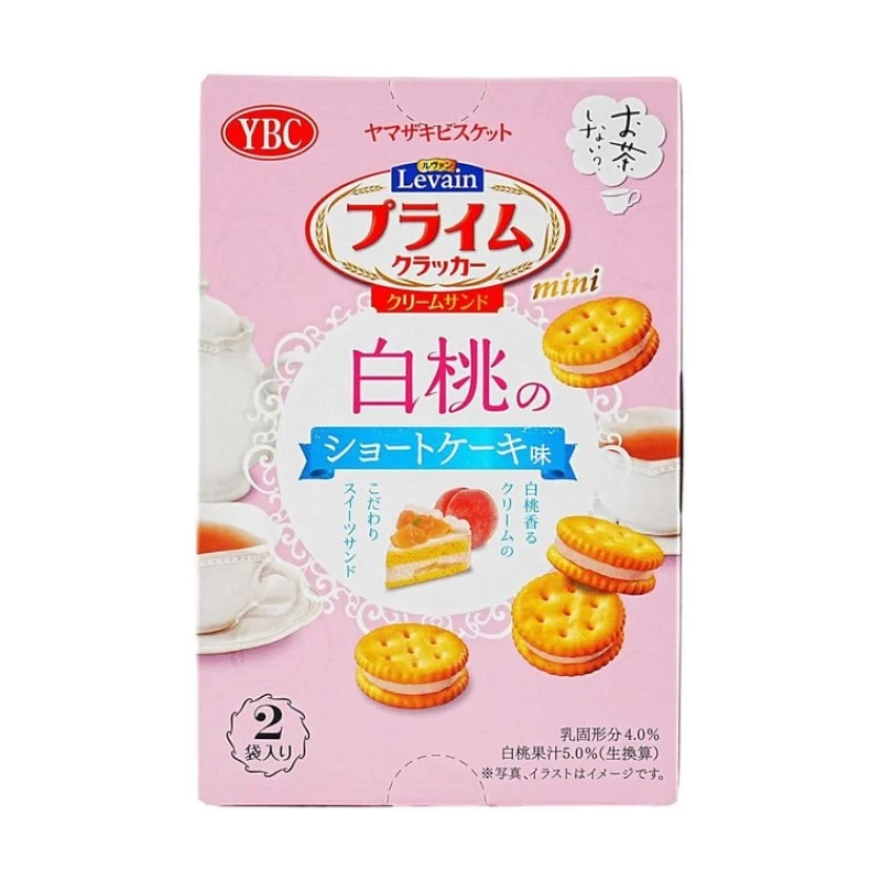 [Self-operated] Japan YBC Yamazaki White Peach Cream Cake Flavored Sandwich Cookies 56g Breakfast Food Snacks Casual Office Snacks