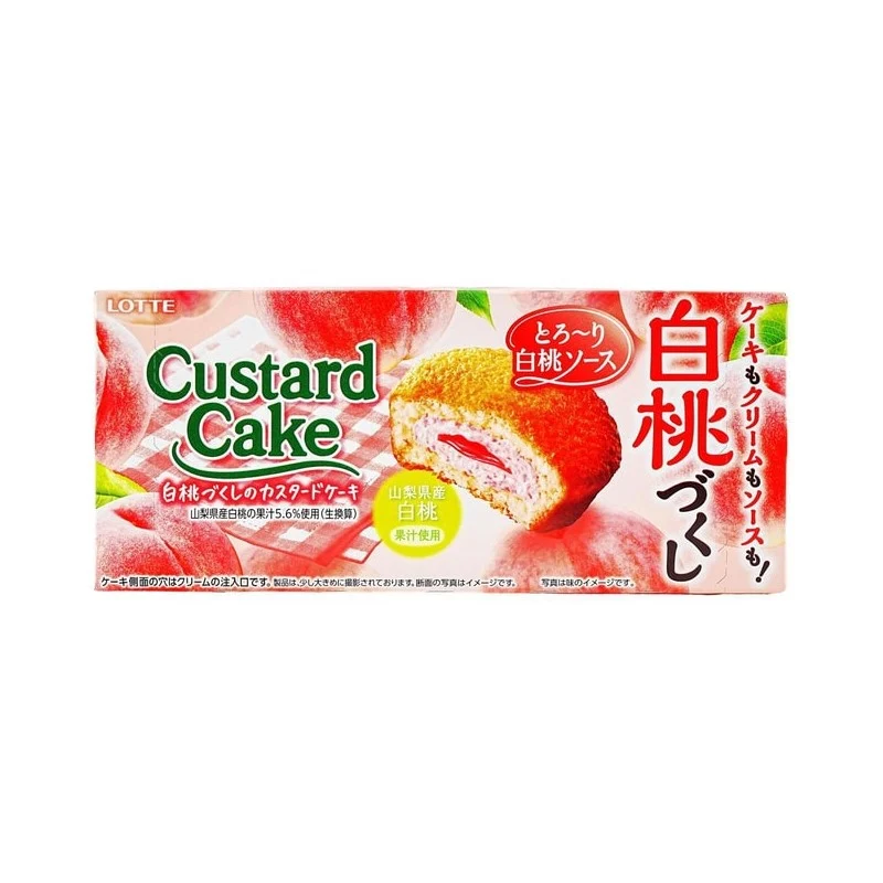 [Self-operated] Japanese LOTTE Lotte sandwich cake pie white peach jam filling 6 pieces breakfast pastries snacks casual snacks snacks children's snacks