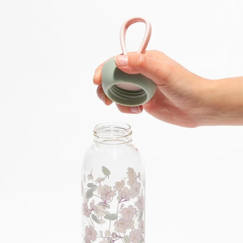 [Self-operated] Japan Starbucks 2024 Sakura Limited Series Silicone Strap Glass Bottle 532ml Tumbler