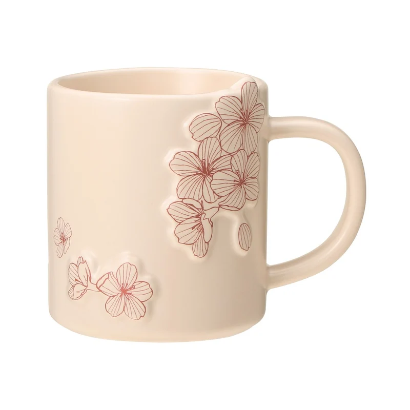 [Self-operated] Japan Starbucks 2024 Sakura Limited Series Mug Sakura Embossed Mug 355ml Ceramic Mug Sakura Cute Ceramic Coffee Cup