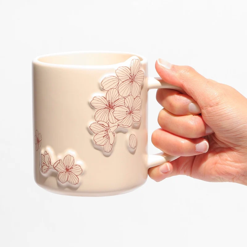 [Self-operated] Japan Starbucks 2024 Sakura Limited Series Mug Sakura Embossed Mug 355ml Ceramic Mug Sakura Cute Ceramic Coffee Cup