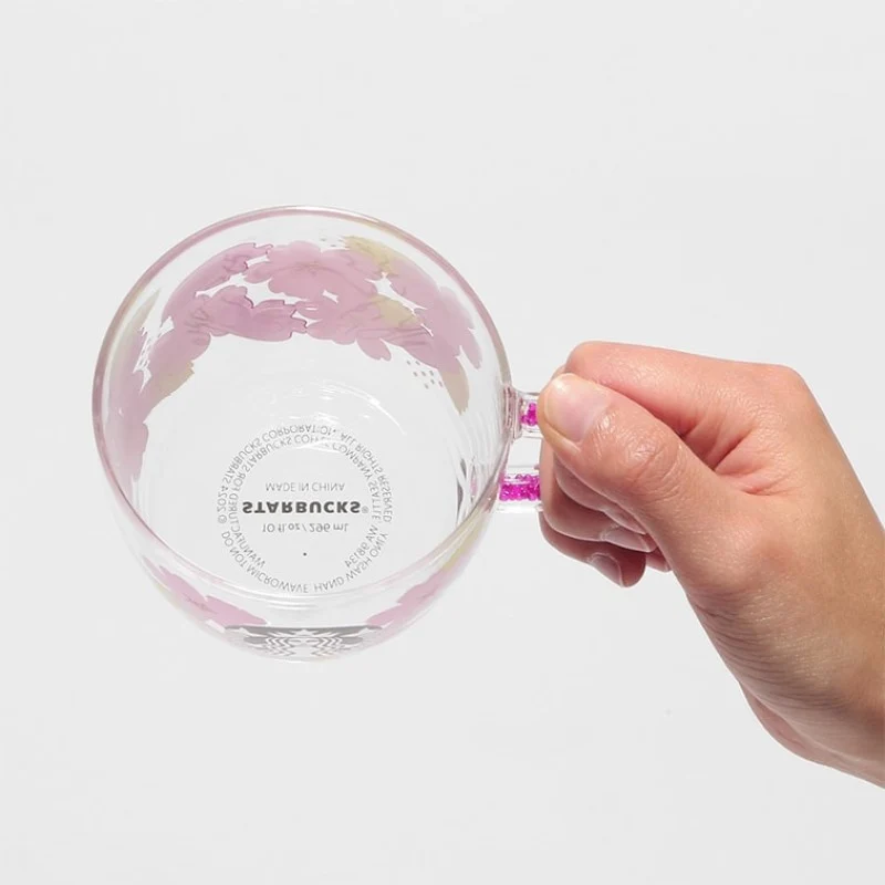 [Self-operated] Japan Starbucks 24 Years Sakura Limited Series Bead-Handed Heat-Resistant Glass Cup 296ml Mug
