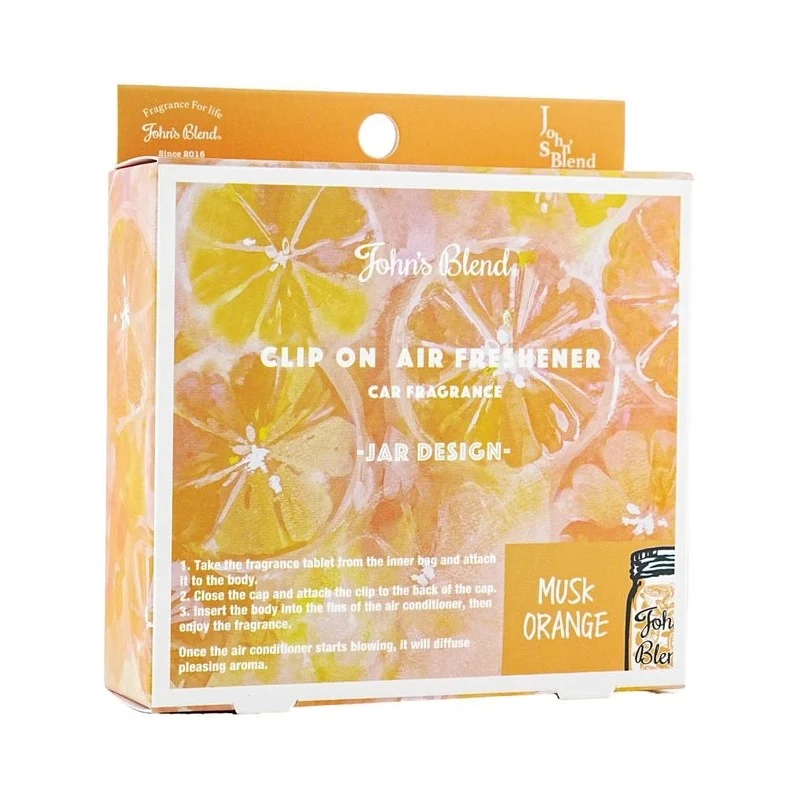 [Self-operated] Japan's John's Blend car perfume clip-on air freshener musk orange hanging car wardrobe fragrance tablets car fragrance air outlet fragrance ornaments