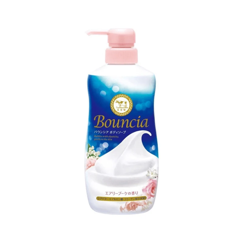 [Self-operated] Japanese COW Bouncia thick foam shower gel 480ml rose scented skin beauty shower gel