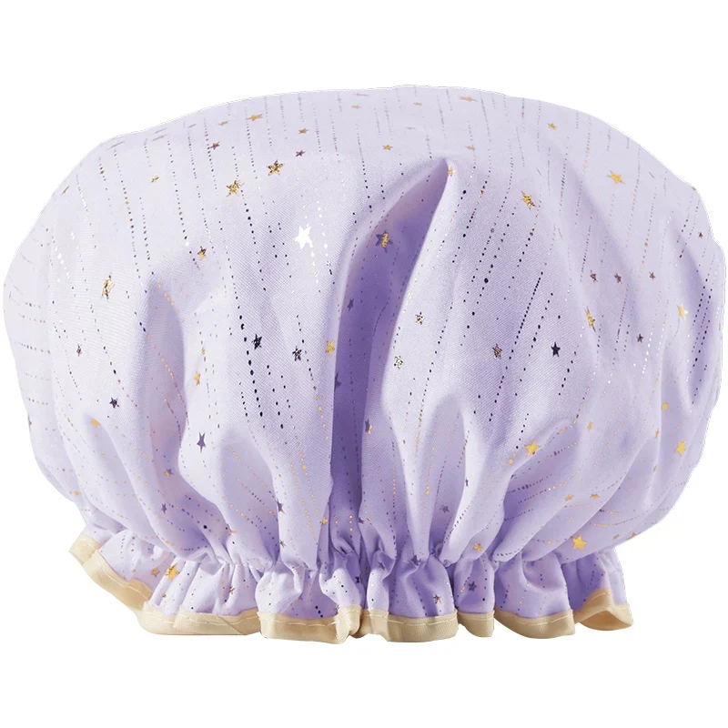 [Self-operated] China ALLSMILE Ouchmi double-layer waterproof shower cap Su Zixing 1 piece thickened shower cap kitchen oil smoke hair cap