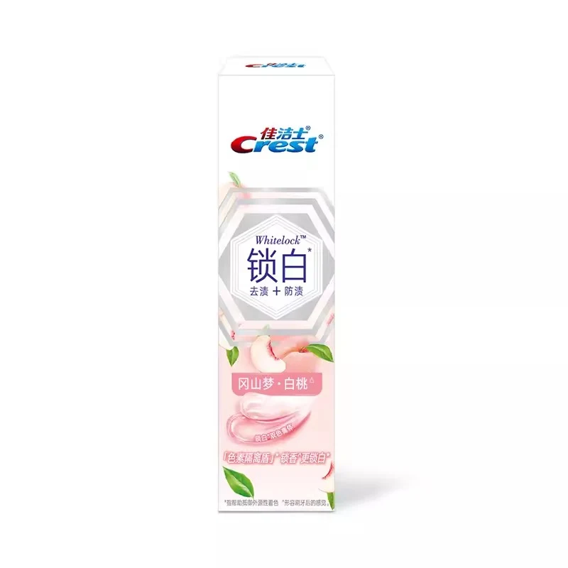 [Self-operated] China Crest Double Color Whitening Toothpaste Okayama Dream White Peach 120g Fresh Breath Care Gums Whitening Remove Stains and Remove Yellow