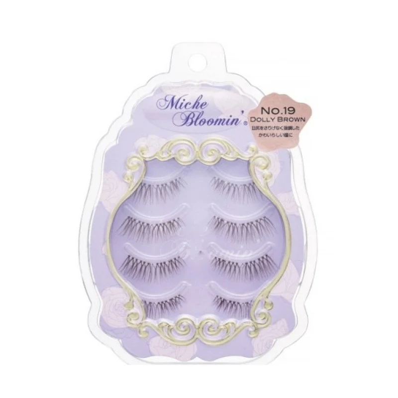 [Self-operated] Japanese Miche Bloomin Saeko 3D False Eyelashes Brown Series #19 Dolly Bronw 4 pairs of reusable natural curling long artificial eyelashes