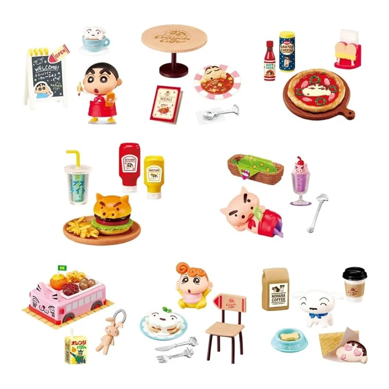 [Self-operated] Japanese RE-MENT Crayon Shin-chan Cafe Miniature Scene 1 box of eight types randomly sent Crayon Shin-chan series