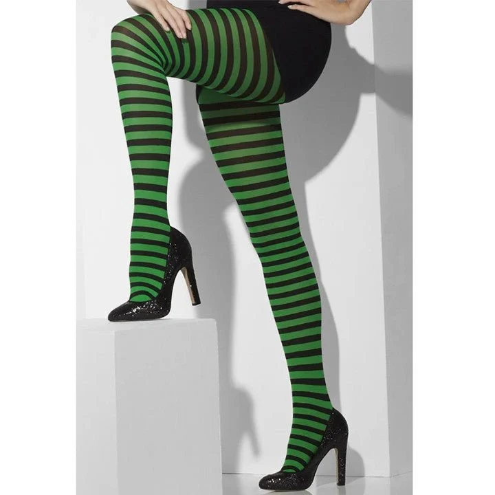 Strumpfhose grün-schwarz gestreift Deluxe