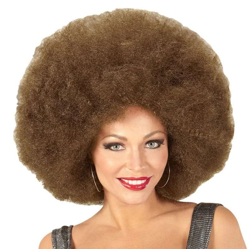Braune Afro-Perücke Super-groß