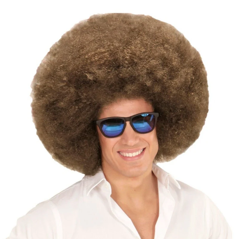 Braune Afro-Perücke Super-groß