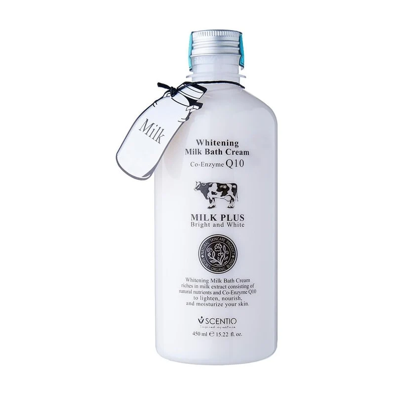 [Self-operated] Thailand BEAUTY BUFFET SCENTIO Q10 milk whitening shower gel 450ml milk fragrance long-lasting foam whitening shower gel moisturizing and moisturizing