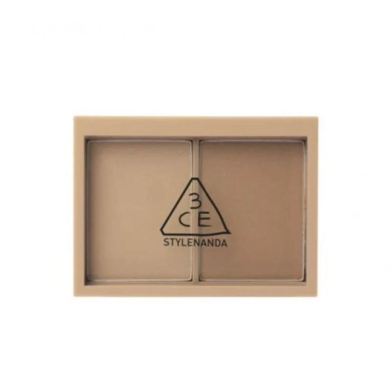 [Self-operated] South Korea 3CE Sanxi Jade two-color contouring palette nose shadow all-in-one palette #SOFT BROWN warm brown 8.6g three-dimensional nose shadow contouring face contouring powder
