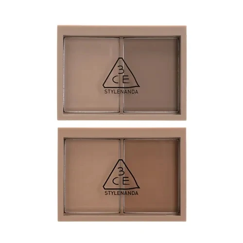 [Self-operated] South Korea 3CE Sanxi Jade two-color contouring palette nose shadow all-in-one palette #ASH BROWN gray brown 8.6g three-dimensional nose shadow contouring face contouring powder