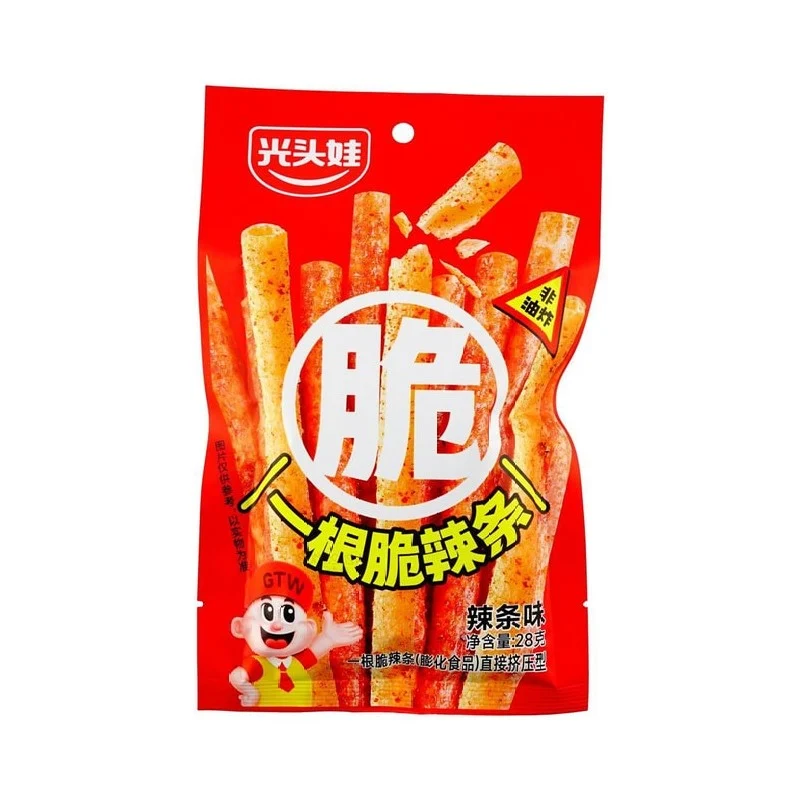 [Self-operated] Chinese Bald Baby Crispy Spicy Sticks 28g Non-fried Crispy French Fries Childhood Memories Ready-to-Eat Snacks Crispy and Delicious A must-have for watching dramas