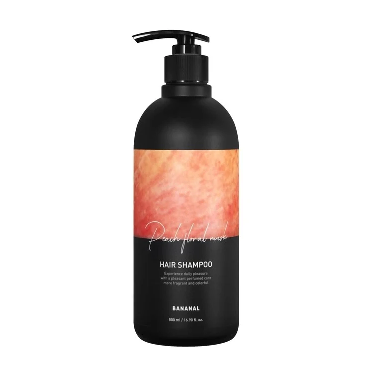 [Self-operated] Korean Bananal Fragrance Shampoo Peach Firwood Fragrance 500ml Silicone-free, silicone-free, long-lasting fragrance, oil control and fluffy