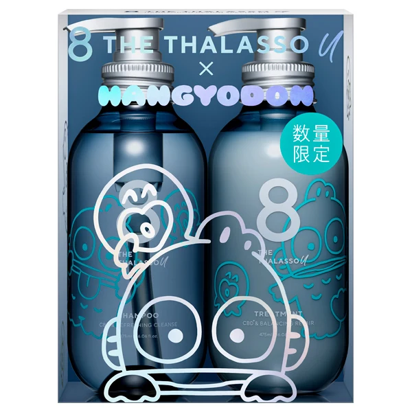 [Self-operated] Japan 8 THE THALASSO Pure Marine Mineral Refreshing Shampoo and Conditioner 475ml+475ml Sanrio Ugly Fish Joint Set