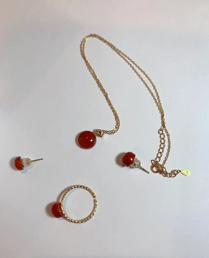 [Self-operated] Aishang Small Boutique Jewelry Pure Natural Fluorescent Gentle Small Gemstone Jewelry Set Box