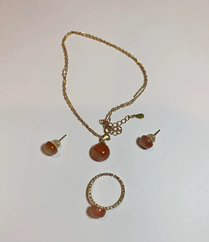 [Self-operated] Aishang Small Boutique Jewelry Pure Natural Fluorescent Gentle Small Gemstone Jewelry Set Box