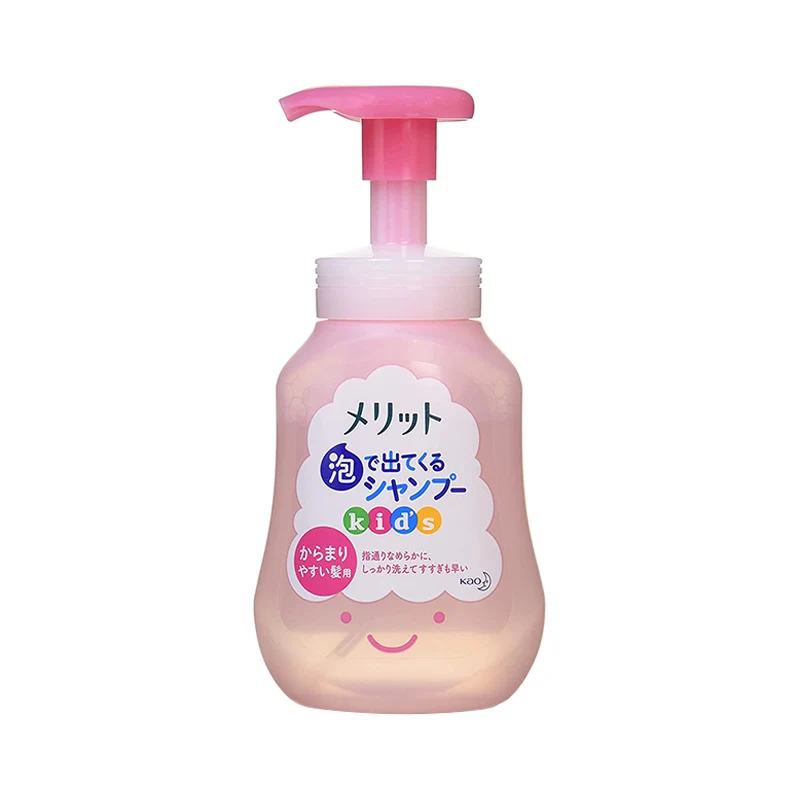[Self-operated] Japanese KAO Kao Merit Children's Weakly Acidic Plant Essence Foaming Shampoo Pink Smooth Type 300ml Peach Flavor