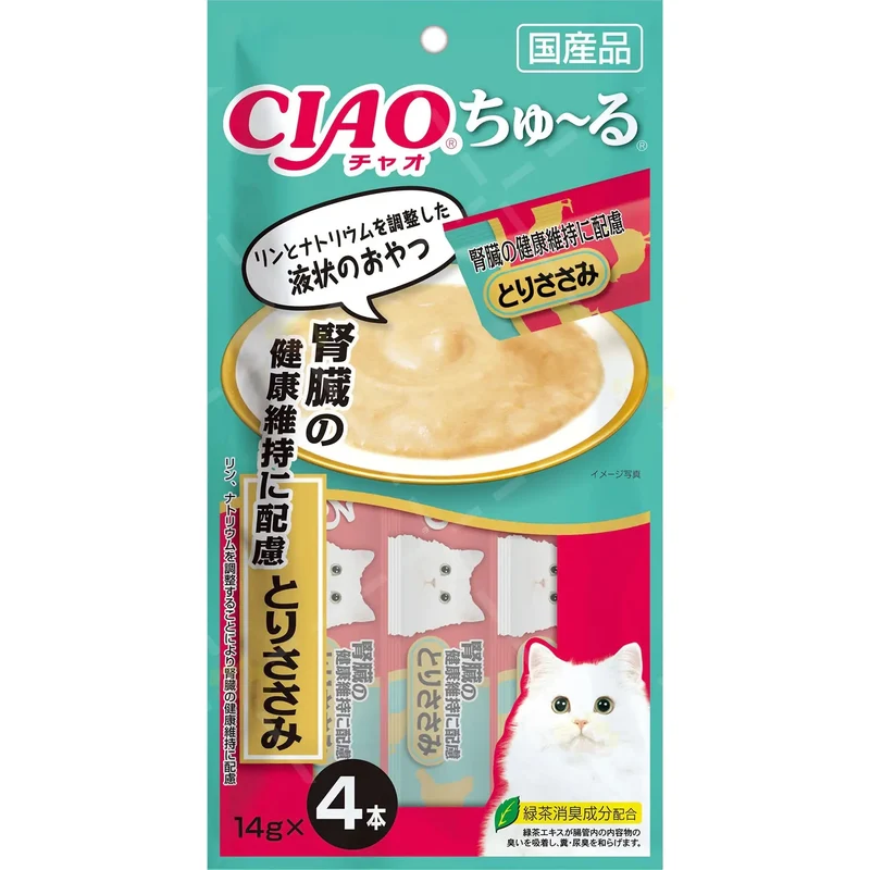 [Self-operated] Japanese CIAO Cat Snacks Churu Miao Hao Churu Nutritious Soft Meat Sauce Delicious Cat Strips Functional Churu Series 4 Pack Chicken Flavor Maintains Kidney Health