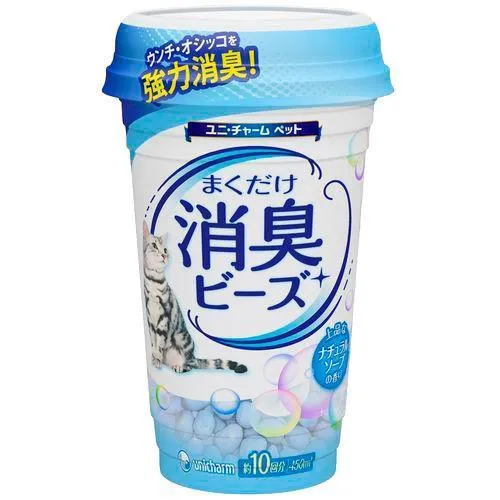 [Self-operated] Japan UNICHARM PET Cat Litter Deodorizing Beads Refreshing Bath Fragrance 450ml Deodorizing and Odor Cat Litter Companion