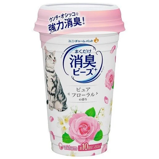 [Self-operated] Japanese UNICHARM PET cat litter deodorizing beads, elegant floral fragrance 450ml deodorizing cat litter companion